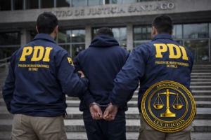 PDI Centro de Justicia lelvando a un detenido siendo defendido por Abogados penalistas Lex Juicios